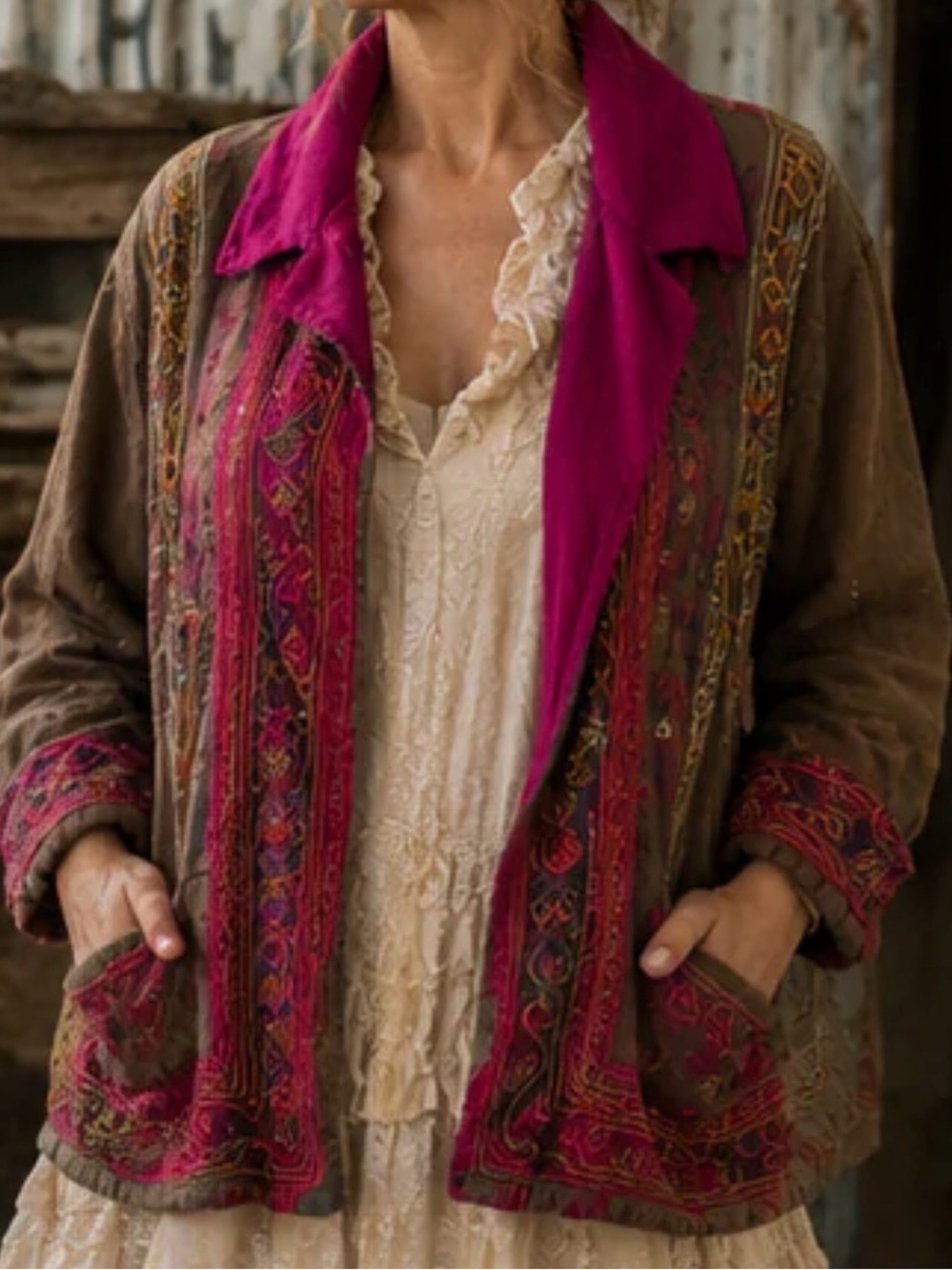 Magnolia Pearl Hippie OOAK Reversible Jacket